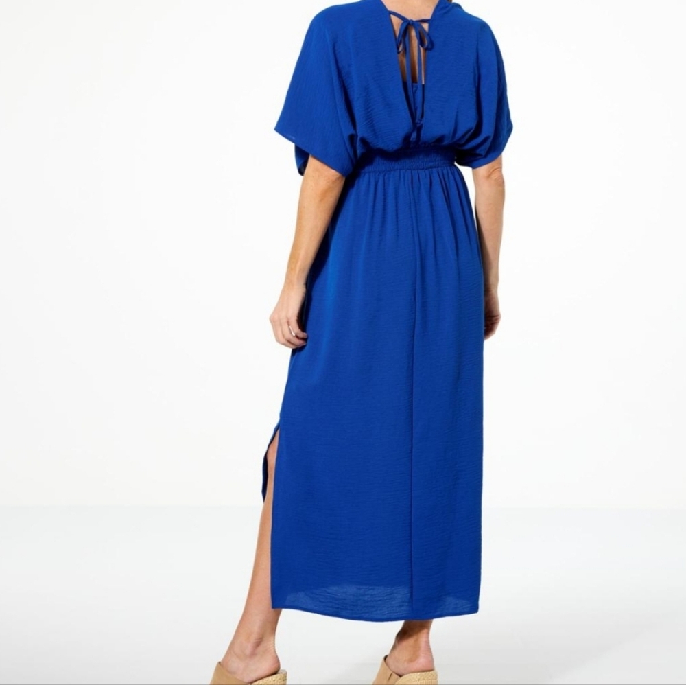 Nina Leonard Blue Pleated Maxi 1X 2X - Picture 10 of 10